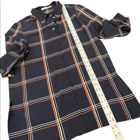 Jacques Vert Long Sleeve window pane button front blouse. Sz 8 - Picture 4 of 8